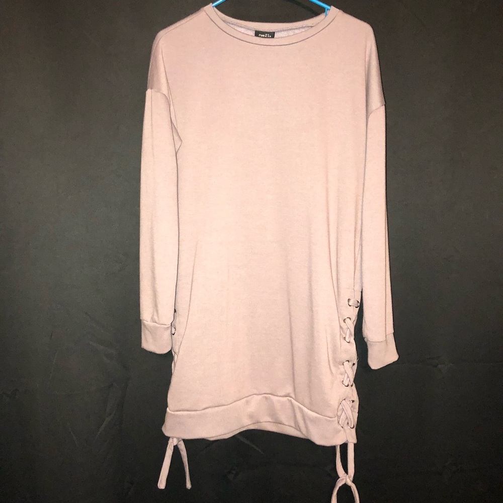Extra long braided swearshirt/dress